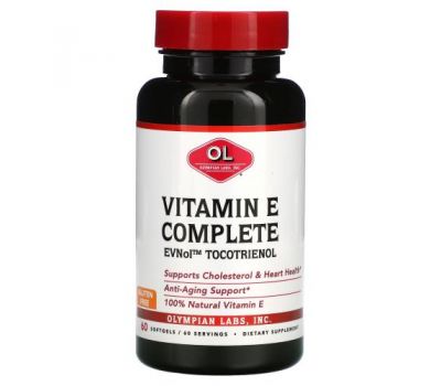 Olympian Labs, Комплекс с витамином Е, 60 мягких желатиновых капсул