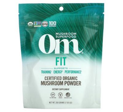 Om Mushrooms, Fit, Certified Organic Mushroom Powder, 7.05 oz  (200 g)