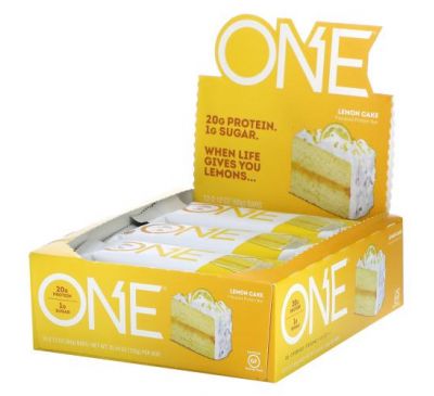One Brands, ONE Bar, Lemon Cake, 12 Bars, 2.12 oz (60 g) Each