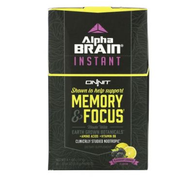 Onnit, AlphaBRAIN Instant, Memory & Focus, Blackberry Lemonade Flavor, 30 Packets, 0.14 oz (3.9 g) Each
