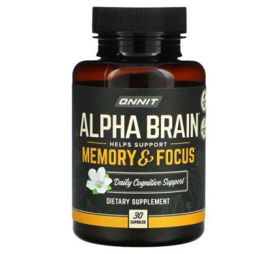 Onnit, Alpha Brain, Memory & Focus, 30 Capsules