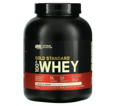 Optimum Nutrition, Gold Standard 100% Whey, Cookies & Cream, 4.63 lbs (2.1 kg)