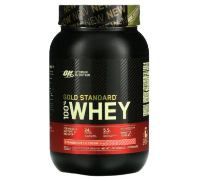 Optimum Nutrition, Gold Standard 100% Whey, Strawberries & Cream, 1.98 lb (899 g)