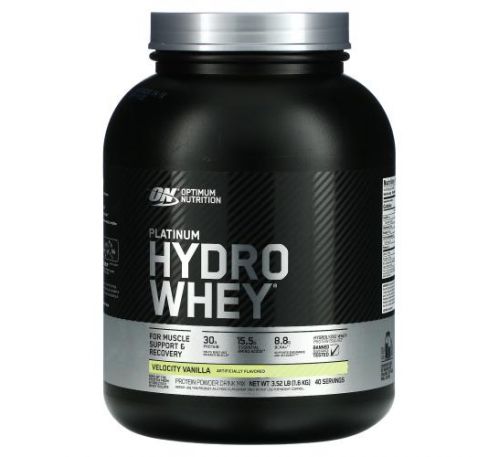 Optimum Nutrition, Platinum Hydro Whey, Velocity Vanilla, 3.5 lbs (1.59 kg)