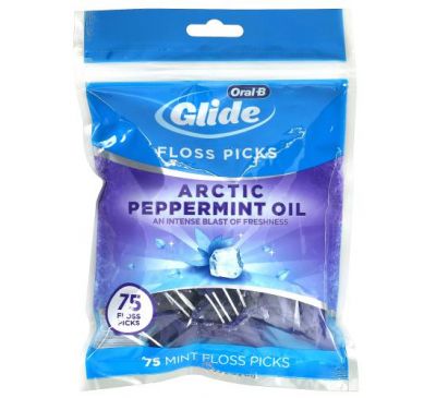 Oral-B, Glide, Floss Picks, Arctic Peppermint Oil, 75 Count