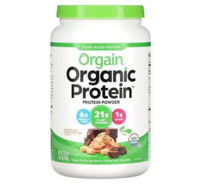 Orgain, Organic Protein Powder Plant Based, Chocolate Peanut Butter, 2.03 lb (920 g)