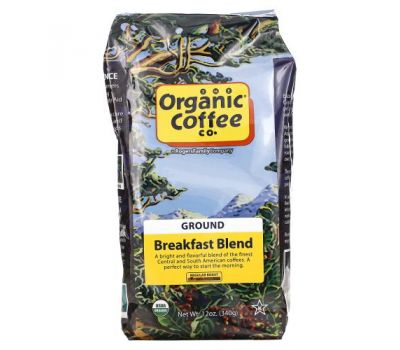 Organic Coffee Co., Breakfast Blend, Ground, Regular Roast, 12 oz (340 g)