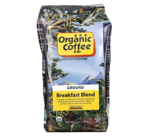 Organic Coffee Co., Breakfast Blend, Ground, Regular Roast, 12 oz (340 g)