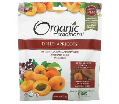 Organic Traditions, Dried Apricots, 8 oz (227 g)