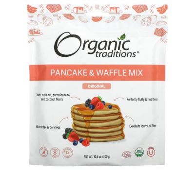 Organic Traditions, Pancake & Waffle Mix, Original, 10.6 oz (300 g)