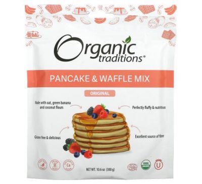 Organic Traditions, Pancake & Waffle Mix, Original, 10.6 oz (300 g)