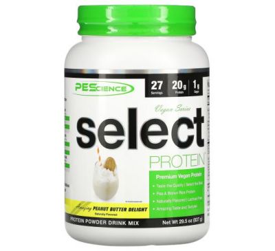 PEScience, Vegan Series, Select Protein, Peanut Butter Delight, 29.5 oz (837 g)