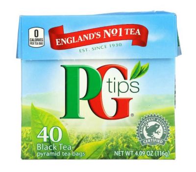 PG Tips, Черный чай, 40 чайных пакетиков, 116 г (4,09 унции)