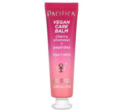 Pacifica, Vegan Care Balm, вишневое сияние и пептиды, для губ и кожи, 13 мл (0,43 жидк. Унции)