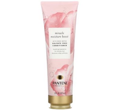 Pantene, Pro-V, Nutrient Blends, Miracle Moisture Boost, Sulfate Free Conditioner with Rose Water, 8 fl oz (237 ml)