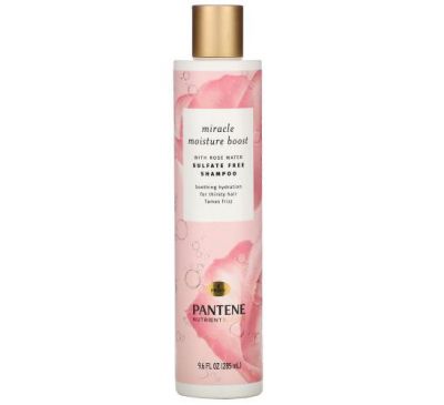 Pantene, Pro-V, Nutrient Blends, Miracle Moisture Boost, Sulfate Free Shampoo with Rose Water, 9.6 fl oz (285 ml)