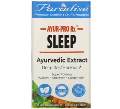 Paradise Herbs, AYRU-Pro Rx, сон, 60 вегетарианских капсул