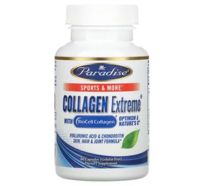 Paradise Herbs, Collagen Extreme з колагеном BioCell, OptiMSM & Nature's C, 60 капсул