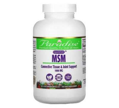 Paradise Herbs, MSM, 1,000 mg, 180 Vegetarian Capsules
