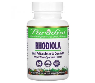 Paradise Herbs, Rhodiola, 60 Vegetarian Capsules