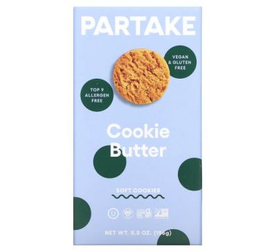 Partake, Soft Baked Cookies, Cookie Butter, 5.5 oz (156 g)