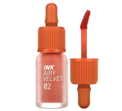 Peripera, Ink Airy Velvet Lip Tint, 02 Selfie Orange Brown, 0.14 oz (4 g)
