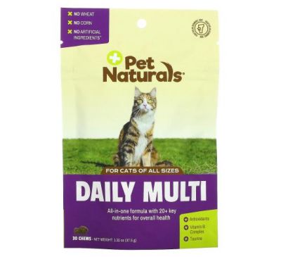 Pet Naturals of Vermont, Daily Multi, For Cats, 30 Chews, 1.32 oz (37.5 g)