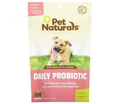 Pet Naturals of Vermont, Daily Probiotic, For Dogs of All Sizes, 60 Chews, 2.55 oz (72 g)