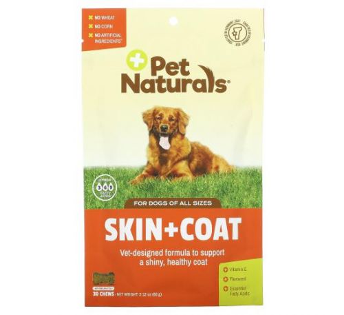 Pet Naturals of Vermont, Skin + Coat, For Dogs, 30 Chews, 2.12 oz (60g)