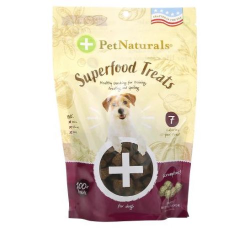 Pet Naturals of Vermont, Superfood Treats for Dogs, Peanut Butter Recipe, 100+ Treats, 8.5 oz (240 g)