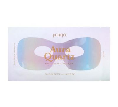 Petitfee, Aura Quartz, гидрогелевая маска для зоны вокруг глаз, радужная лаванда, 1 маска, 9 г
