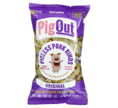 Pigout, Pigless Pork Rinds, Original, 3.5 oz (99.22 g)