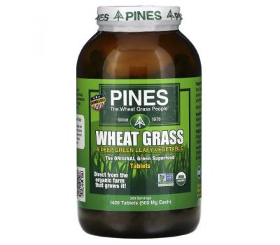 Pines International, Wheat Grass, 500 mg, 1,400 Tablets