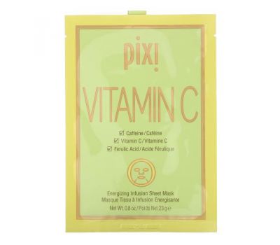 Pixi Beauty, косметическая тканевая маска с экспресс-эффектом, с витамином C, 3 тканевые маски, 23 г (0,8 унции) каждая