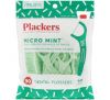 Plackers, Micro Mint, зубочистки з ниткою, м’ята, 90 шт.