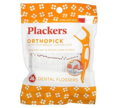 Plackers, Orthopick, Dental Flossers, 36 Count