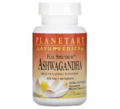 Planetary Herbals, Ayurvedics, Full Spectrum, ашваганда, 570 мг, 60 таблеток