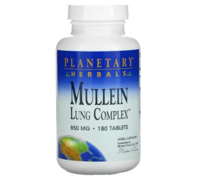 Planetary Herbals, Mullein, Lung Complex, 850 mg, 180 Tablets