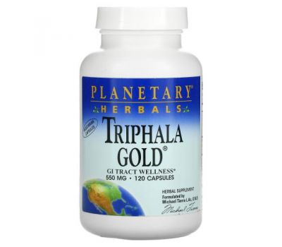 Planetary Herbals, Triphala Gold, здоровье желудочно-кишечного тракта, 550 мг, 120 капсул