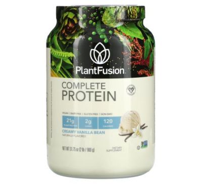 PlantFusion, Complete Protein, Creamy Vanilla Bean, 2 lb (900 g)