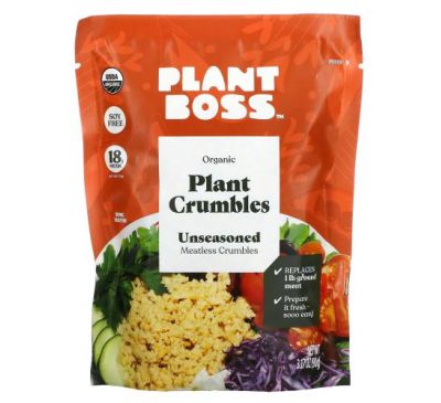 Plant Boss, Органические растительные крошки, без приправ, 90 г (3,17 унции)