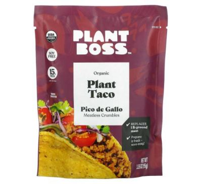 Plant Boss, Organic Plant Taco, Pico de Gallo, 3.35 oz (95 g)