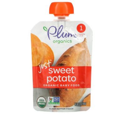 Plum Organics, Organic Baby Food, Stage 1, Just Sweet Potato, 3 oz (85 g)