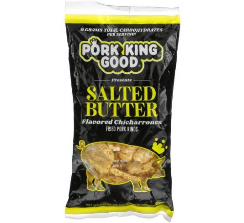 Pork King Good, Flavored Chicharrones, Salted Butter, 1.75 oz (49.5 g)