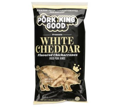 Pork King Good, Flavored Chicharrones, White Cheddar, 1.75 oz (49.5 g)