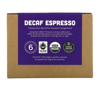 Portland Coffee Roasters, Decaf Espresso, Ground Roast Coffee, 30 Capsules