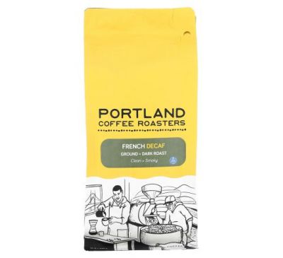 Portland Coffee Roasters, French Decaf, Ground, Dark Roast, 12 oz (340 g)
