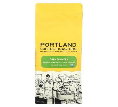 Portland Coffee Roasters, Organic Coffee, Whole Bean, Bold Roast, Dark Sumatra, 12 oz (340 g)