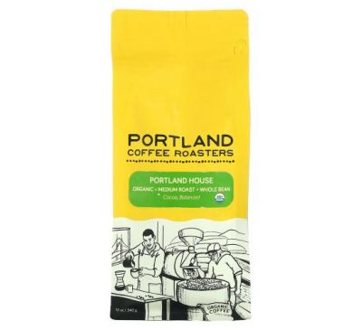 Portland Coffee Roasters, Organic Coffee, Whole Bean, Medium Roast, Portland House, 12 oz (340 g)