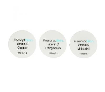 PrescriptSkin, набор пробных продуктов с витамином С, 3 баночки по 5 г (0,18 унции)